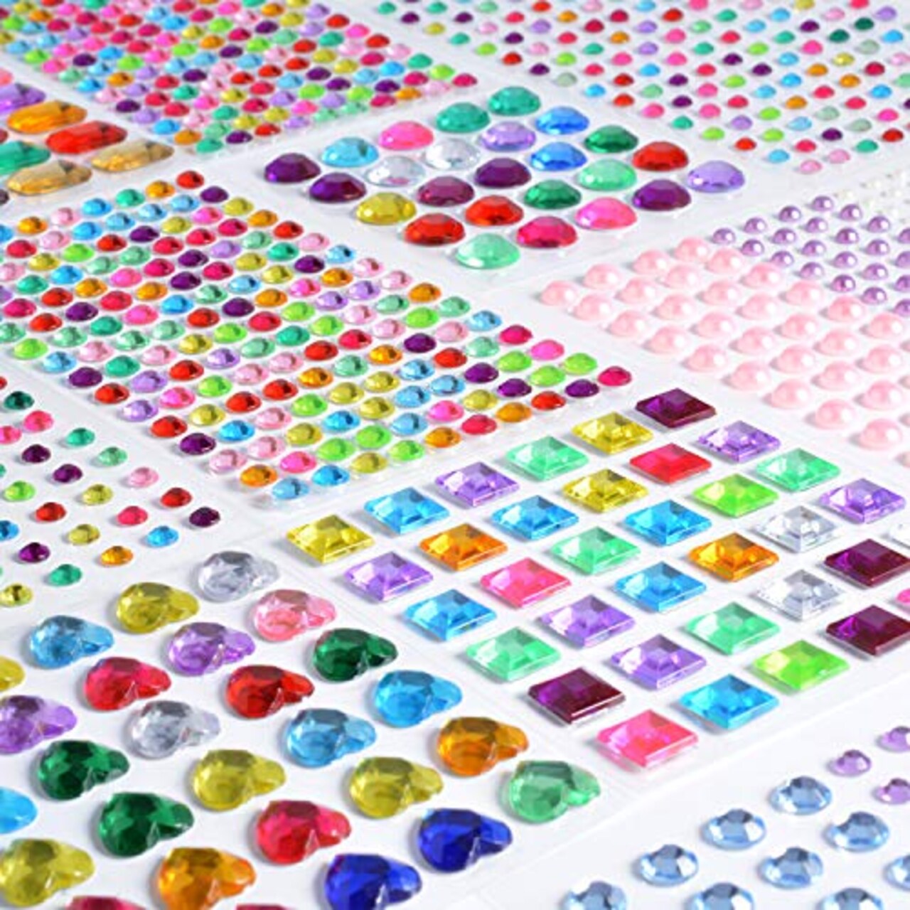 1141 Pieces Rhinestone Stickers Self-Adhesive, Gems for Crafts Bling Jewel Crystal Stickers for DIY Craft Nail Body Makeup Festival